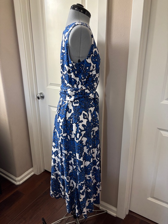 Boden Riviera Wrap Midi Dress, Blue & White, Size 10R - Picture 5 of 12